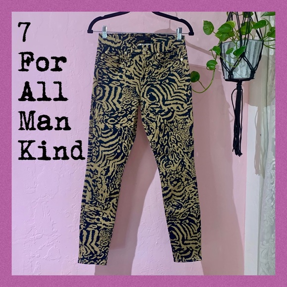 7 for all mankind animal print skinny pants ~ W26/L27 - Picture 1 of 13